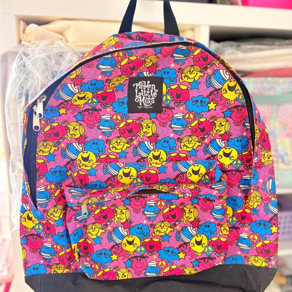 Mr. Men and Little Miss Colorful Character Backpack - Pink and Yellow
